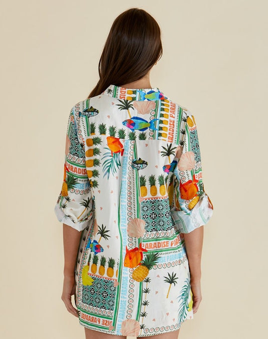 Betty Basics Womens Mills Shirt - Paradise Print
