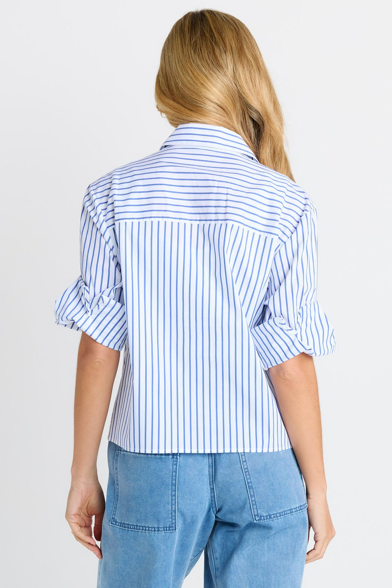 Load image into Gallery viewer, Betty Basics Womens Cropped Poplin Shirt
