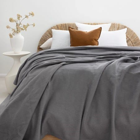 Load image into Gallery viewer, Bambury Carson Wool Bamboo Blanket - Slate
