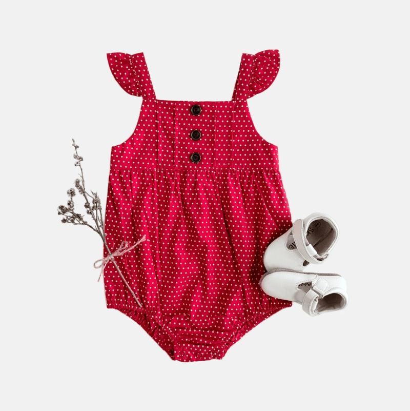 Load image into Gallery viewer, Love Henry Baby Girls Freya Playsuit - Red Polka Dot

