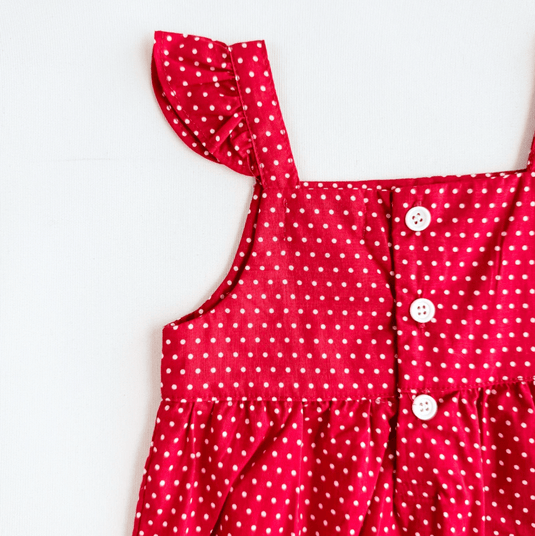 Love Henry Baby Girls Freya Playsuit - Red Polka Dot