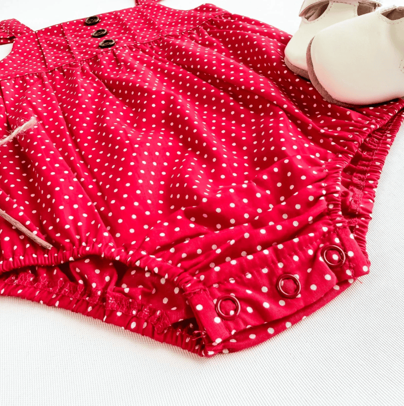 Load image into Gallery viewer, Love Henry Baby Girls Freya Playsuit - Red Polka Dot
