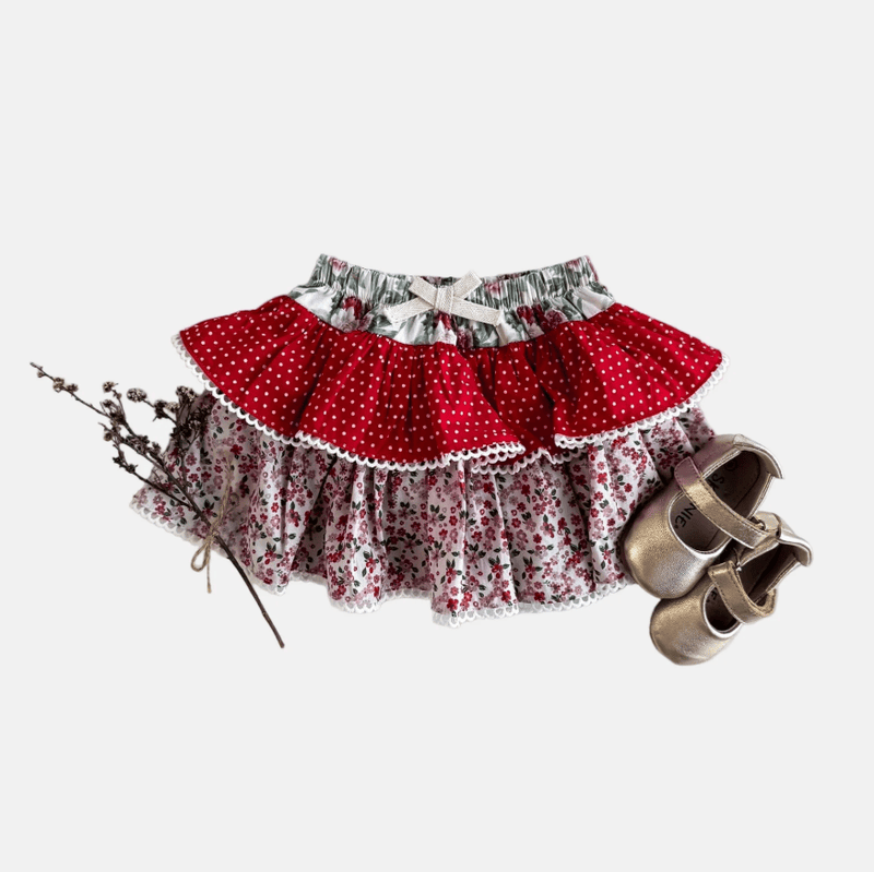 Load image into Gallery viewer, Love Henry Baby Girls Frilly Pilcher Skirt - Festive Floral
