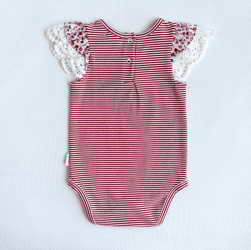 Load image into Gallery viewer, Love Henry Baby Girls Knit Romper - Red Stripe
