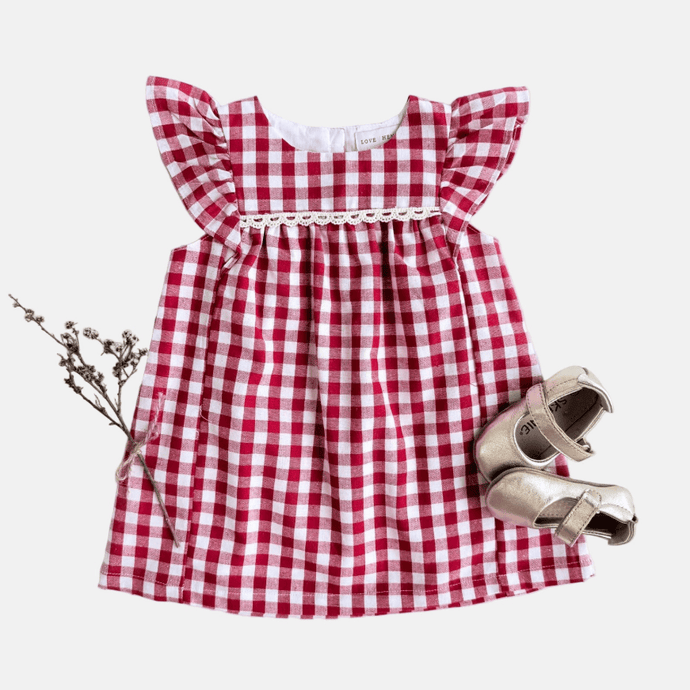 Love Henry Baby Girls Maisy Dress - Red Check