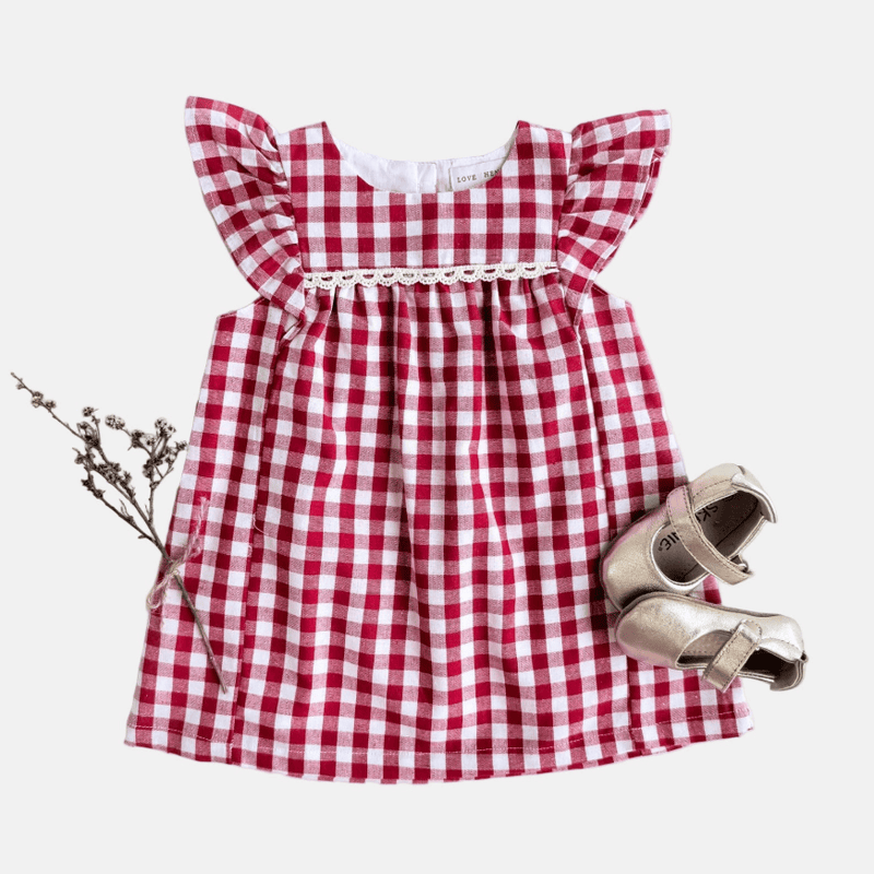 Load image into Gallery viewer, Love Henry Baby Girls Maisy Dress - Red Check
