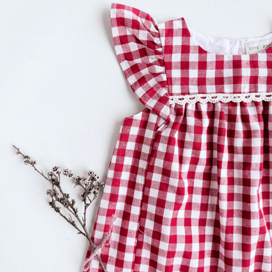 Love Henry Baby Girls Maisy Dress - Red Check