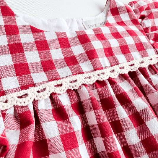 Love Henry Baby Girls Maisy Dress - Red Check