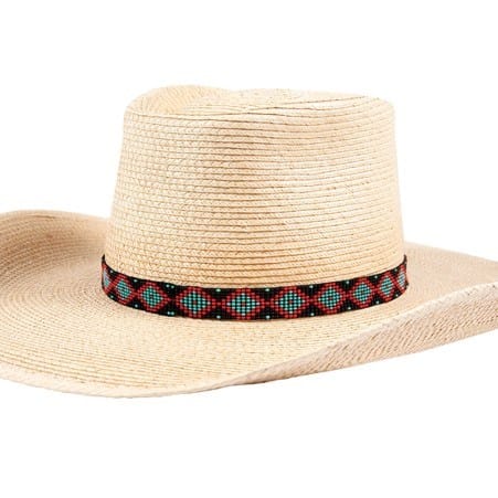 Sunbody Beaded Czech Bead Stretch - Blue/Red/Turquoise Diamond