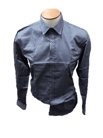 Brooksfield Mens Premium Print Shirt - Bigger Sizes Navy