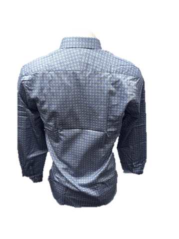 Brooksfield Mens Premium Print Shirt - Bigger Sizes Blue