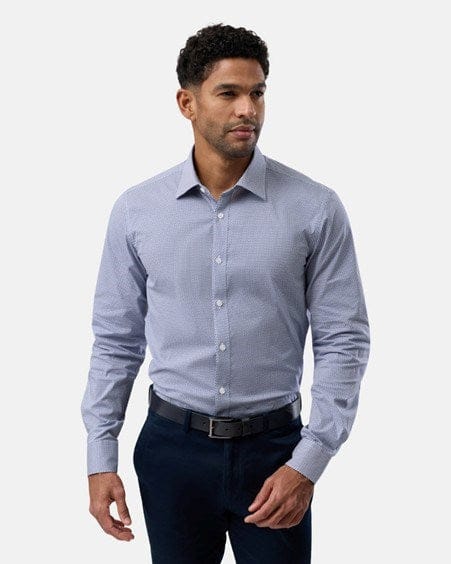 Brooksfield Mens Stretch Performance Regular Fit - Blue