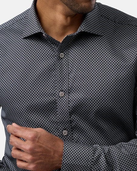 Brooksfield Mens Luxe Print Slim Fit Business Shirt