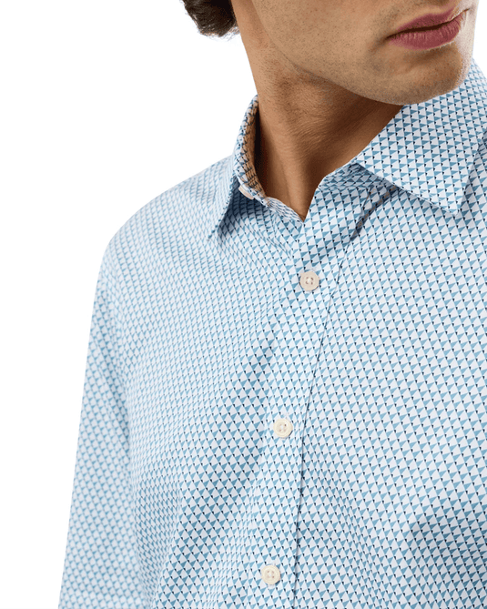 Brooksfield Mens Luxe Print Slim Fit Business Shirt - 47/54
