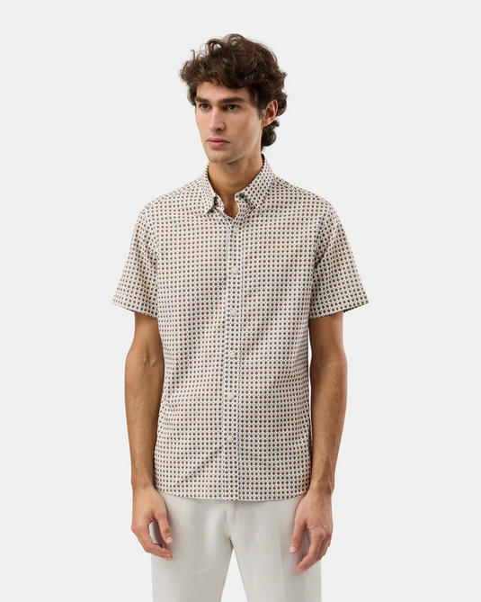 Brooksfield Mens Short Sleeve Casual Shirt