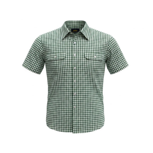 Mens Bisley Short Sleeve Polycotton Small Check - Green