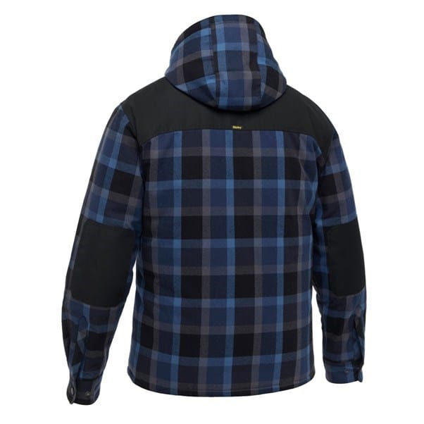 Load image into Gallery viewer, Bisley Mens Contrast Check Zip Front Hoodie
