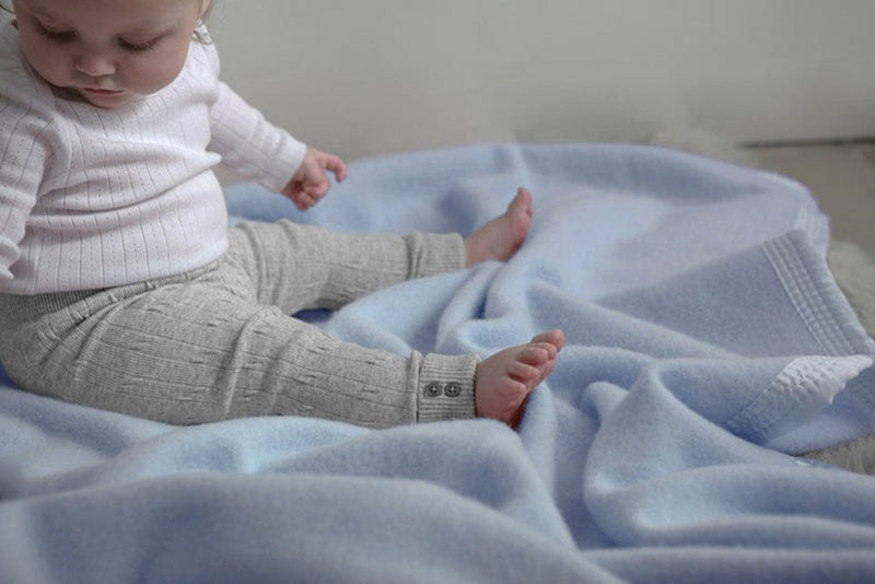 Load image into Gallery viewer, Onkaparinga Australian Wool Baby Cot Blanket Blue
