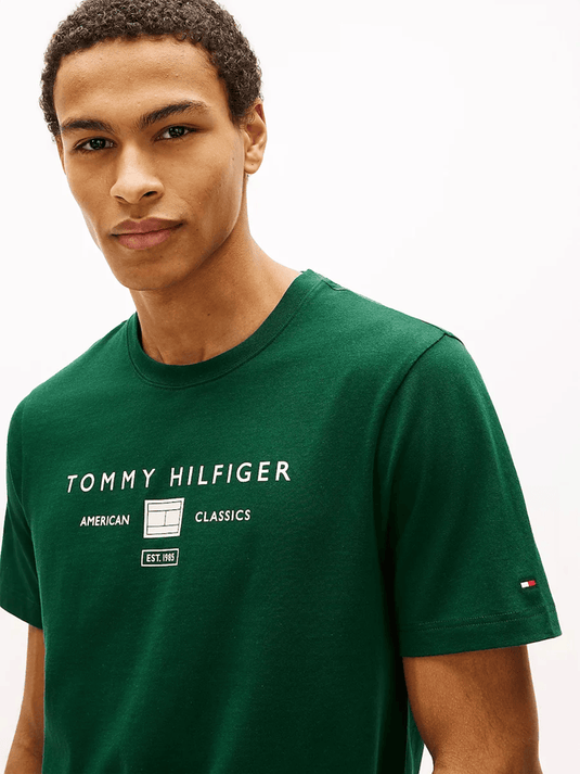 Tommy Hilfiger Mens Brand Love Stack Tee - Nocturnal Green