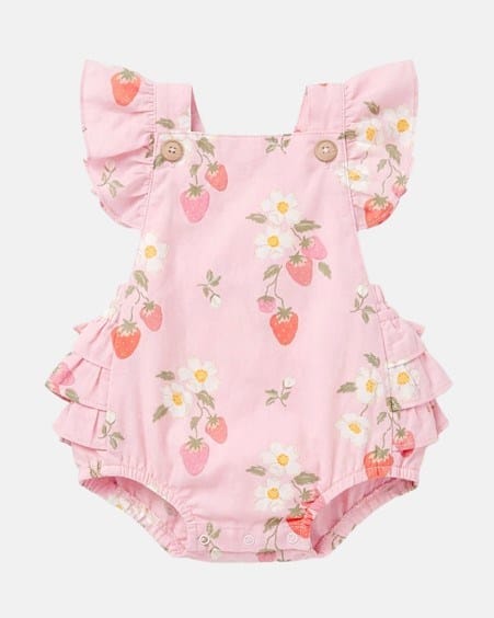 Load image into Gallery viewer, Toshi Baby Romper Strawberry Fields Blossom
