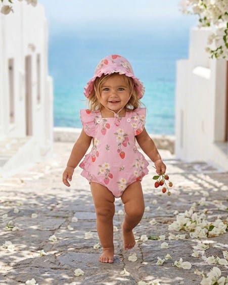 Load image into Gallery viewer, Toshi Baby Romper Strawberry Fields Blossom
