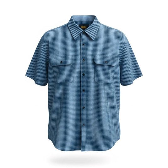 Mens Bisley Short Sleeve Polycotton Small Check - Black