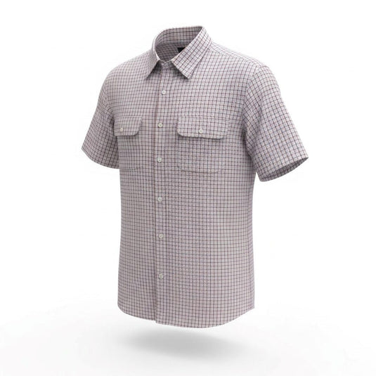 Mens Bisley Short Sleeve Polycotton Micro Check - Red