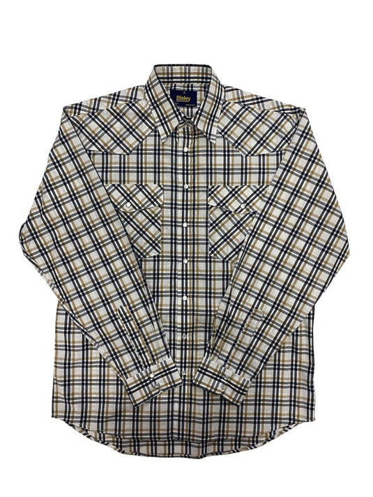 Bisley Mens Western Long Sleeve Shirt - Black Check