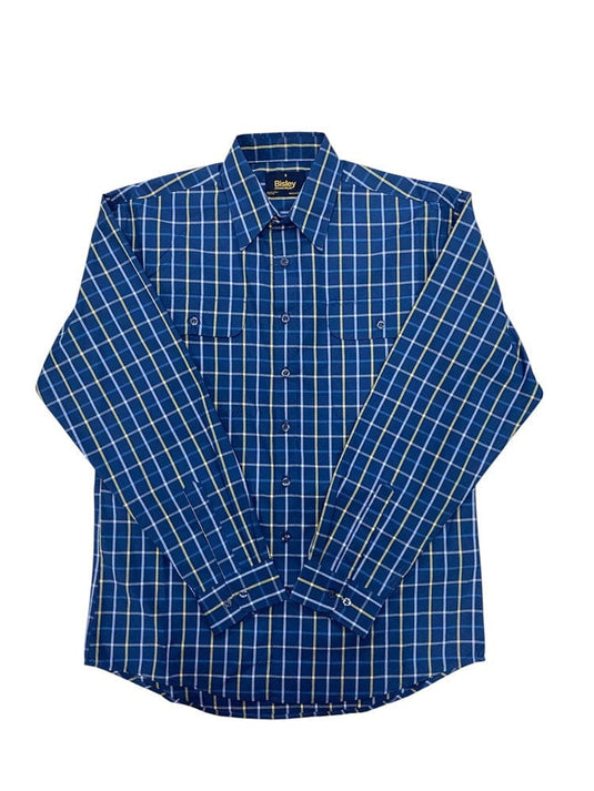 Bisley Mens Long Sleeve Shirt - Blue Check