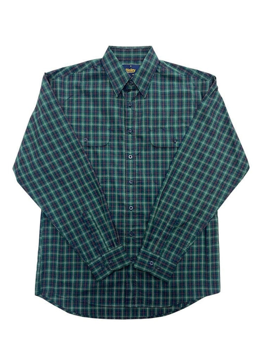 Bisley Mens Long Sleeve Shirt - Dark Green Check