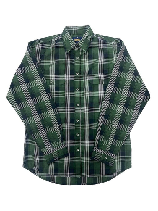 Bisley Mens Long Sleeve Shirt - Dark Green Check