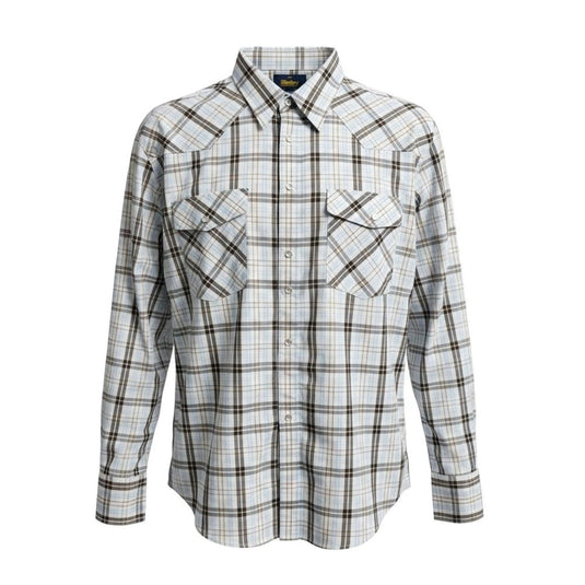 Mens Bisley Long Sleeve Western Large Check - Brown
