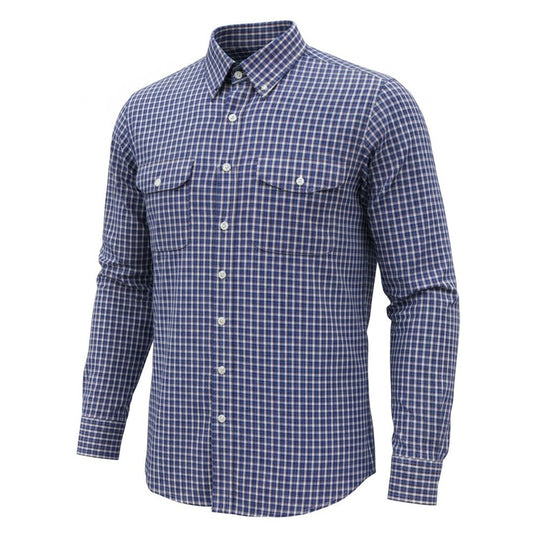 Mens Bisley Long Sleeve Polycotton Medium Check - Pink
