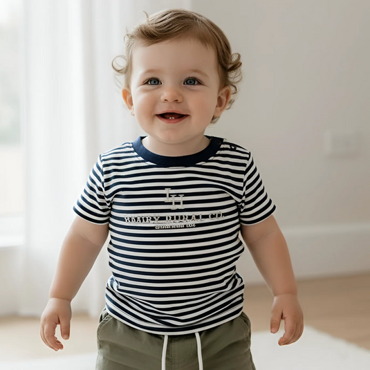 Love Henry Baby Boys Henry Rural Co Tee - Navy White Stripe