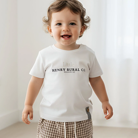 Love Henry Baby Boys Henry Rural Co Tee - White