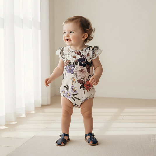Love Henry Baby Girls Knit Romper - Native Floral