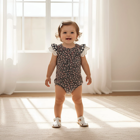 Love Henry Baby Girls Knit Romper - Vintage Posy