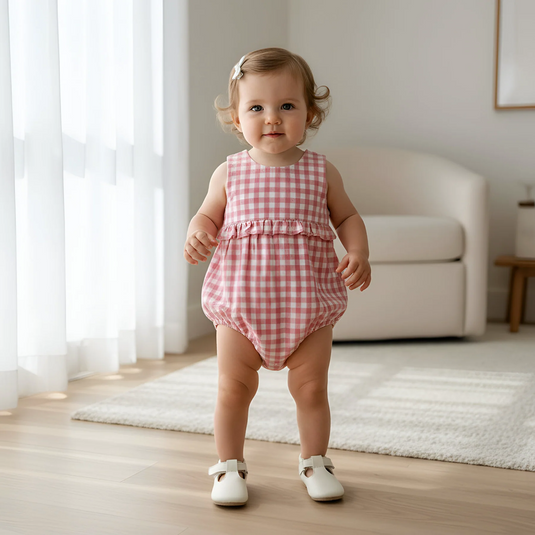 Love Henry Baby Girls Nora Playsuit - Pink Check