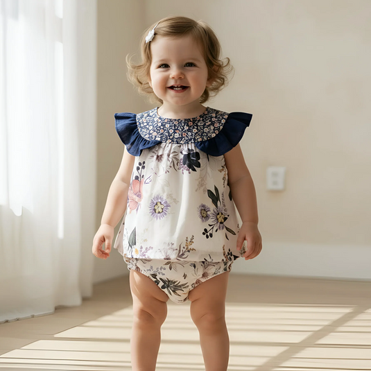 Love Henry Baby Girls Tasmin Top - Meadow Nights