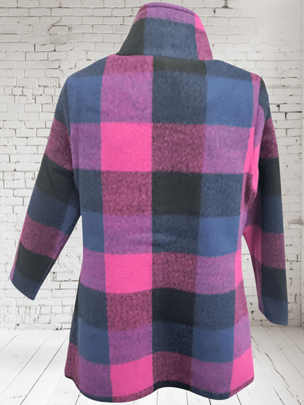 Load image into Gallery viewer, See Saw Womens Brushed Wool Blend Plaid Funnel Neck Coat
