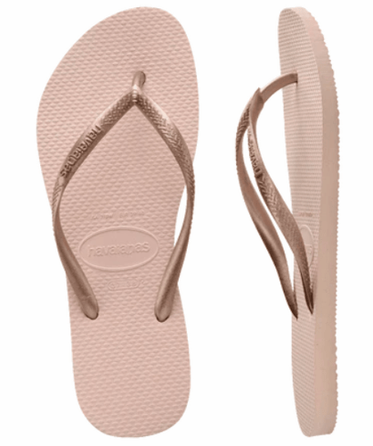 Havaianas Girls Slim Metallic Thong - Ballet Rose