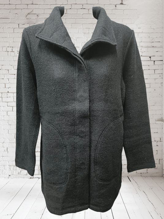 See Saw Womens 100% Boiled Wool Funnel Neck Coat Hannas See Saw Womens 100% Boiled Wool Funnel Neck Coat Hannas