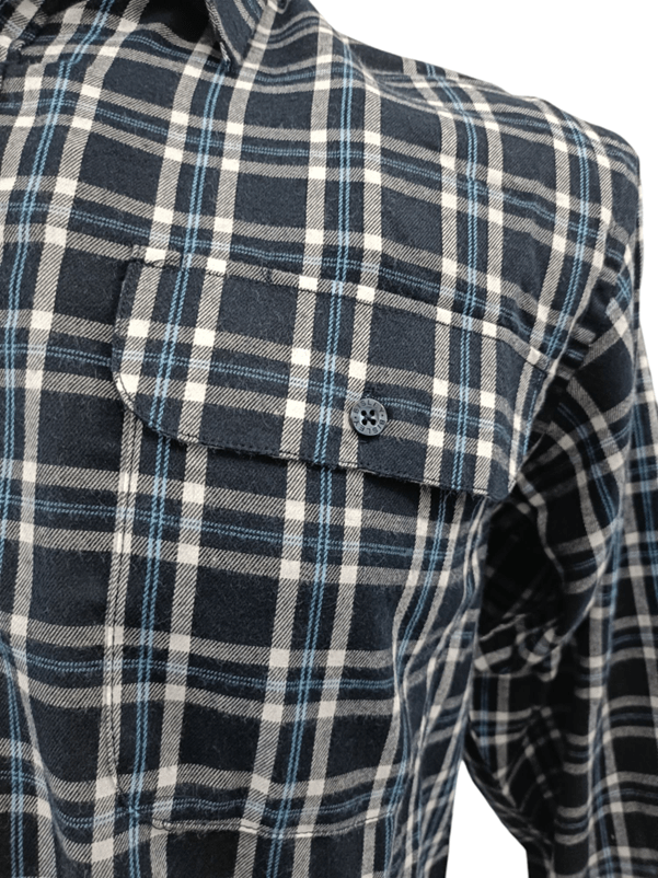 Load image into Gallery viewer, Bisley Mens Long Sleeve Brushed Cotton Shirt - Navy/Blue Check
