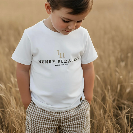 Love Henry Boys Henry Rural Co Tee - White