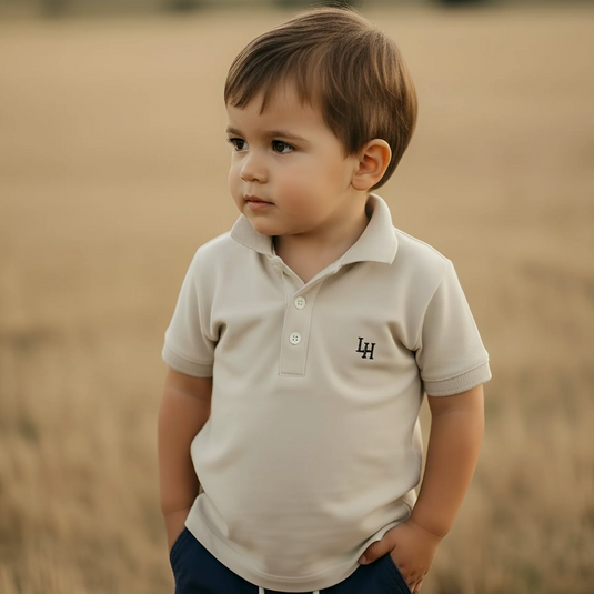 Love Henry Boys Polo Shirt - Beige Grey