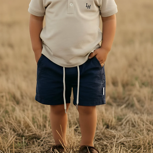 Love Henry Boys Sonny Shorts - Navy Linen