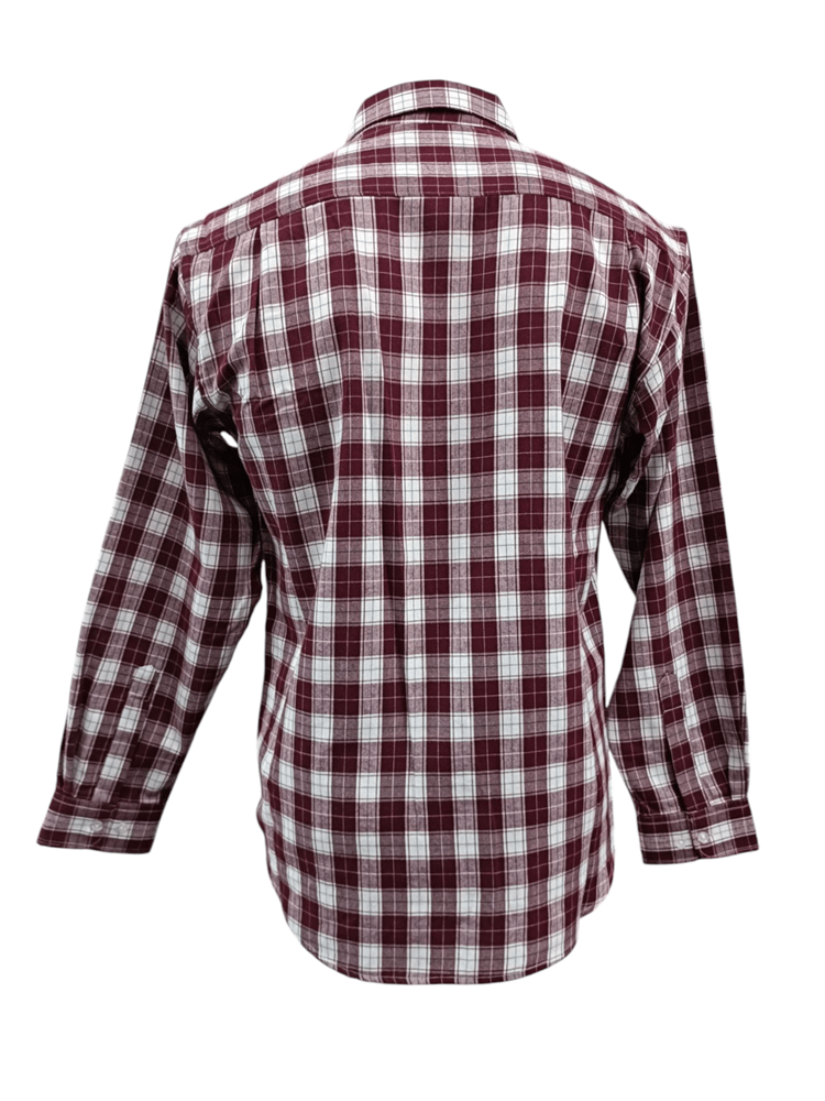 Load image into Gallery viewer, Bisley Mens Long Sleeve Brushed Cotton Shirt - Burgundy Check
