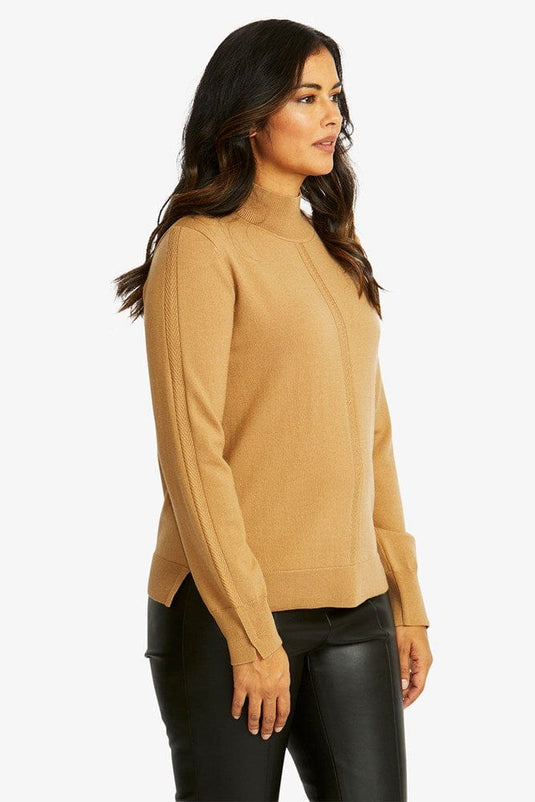 Pingpong Womens Merino Turtle Neck Pullover - Butterscotch