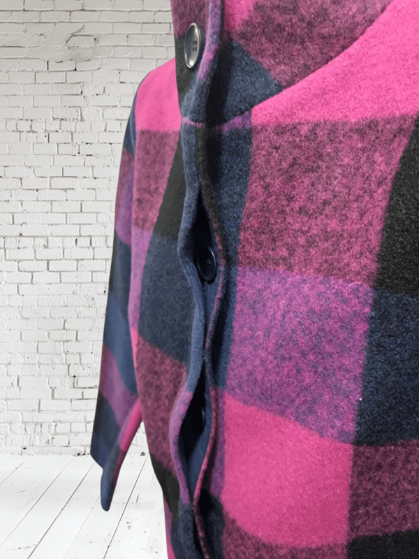 Load image into Gallery viewer, See Saw Womens Brushed Wool Blend Plaid Funnel Neck Coat
