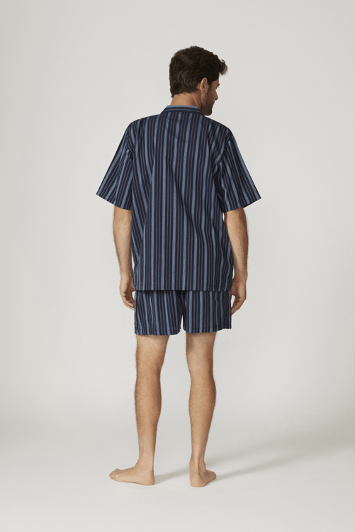 Contare Mens Short Sleeve Pyjama Set - Baritone Blue